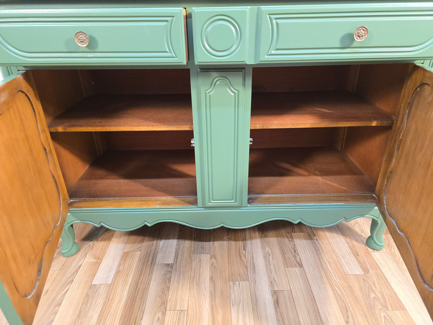 Sage Green Wood French Provincial Sideboard/Buffet by Stiehl Furniture