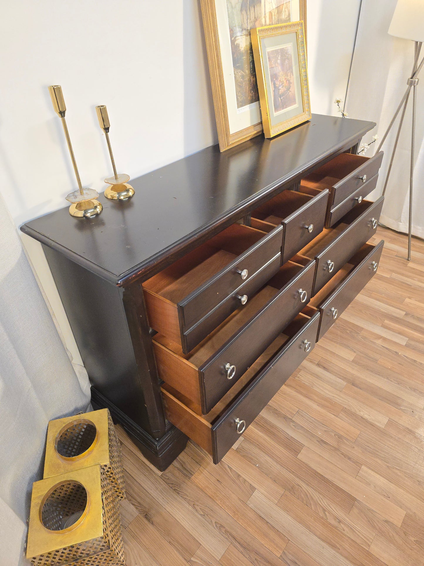 Solid Wood 9-Drawer Dresser – Dark Brown Finish by Pottery Barn