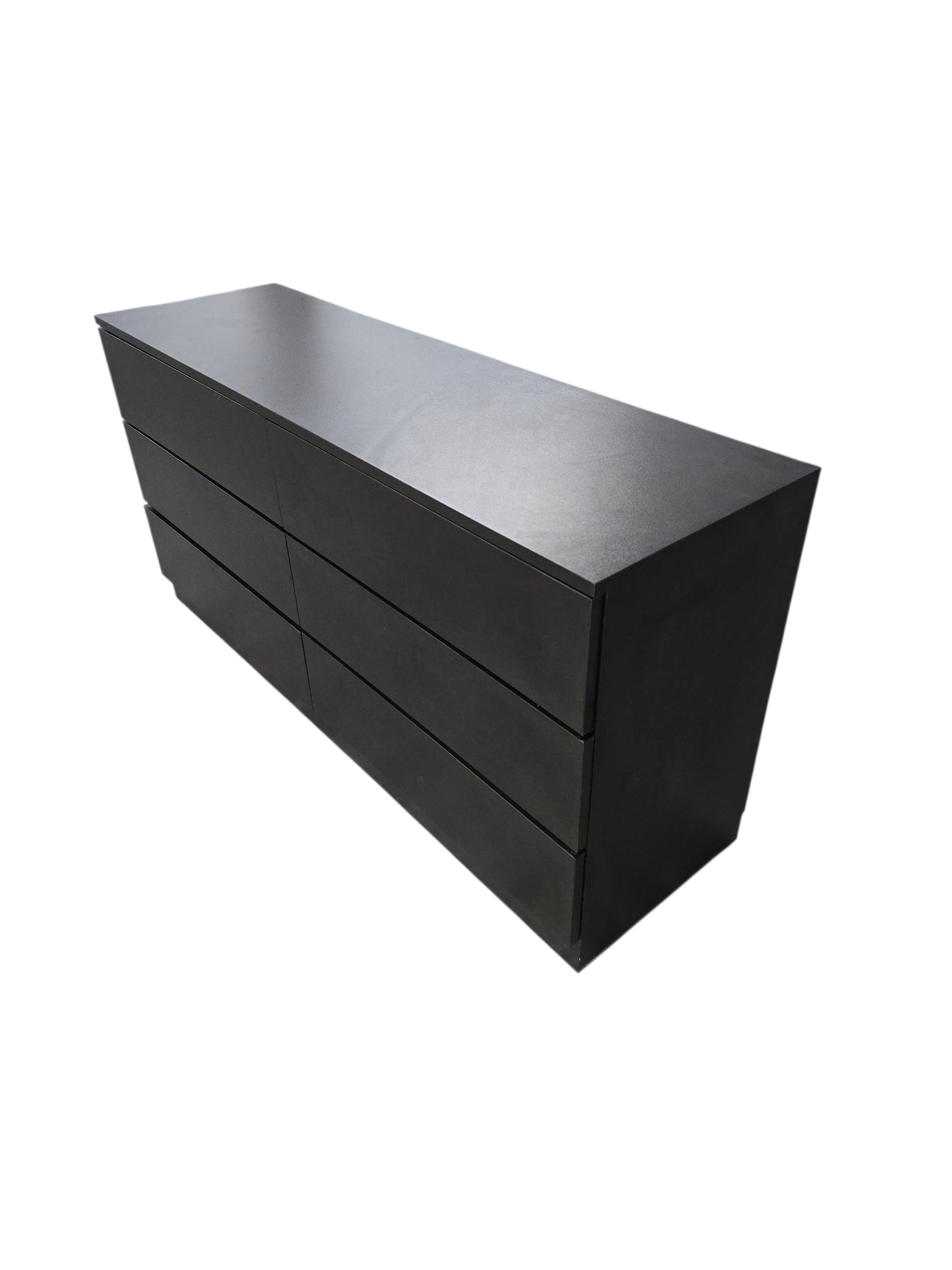 Modern Minimalist Black 6-Drawer Low Dresser - Pre-Owned