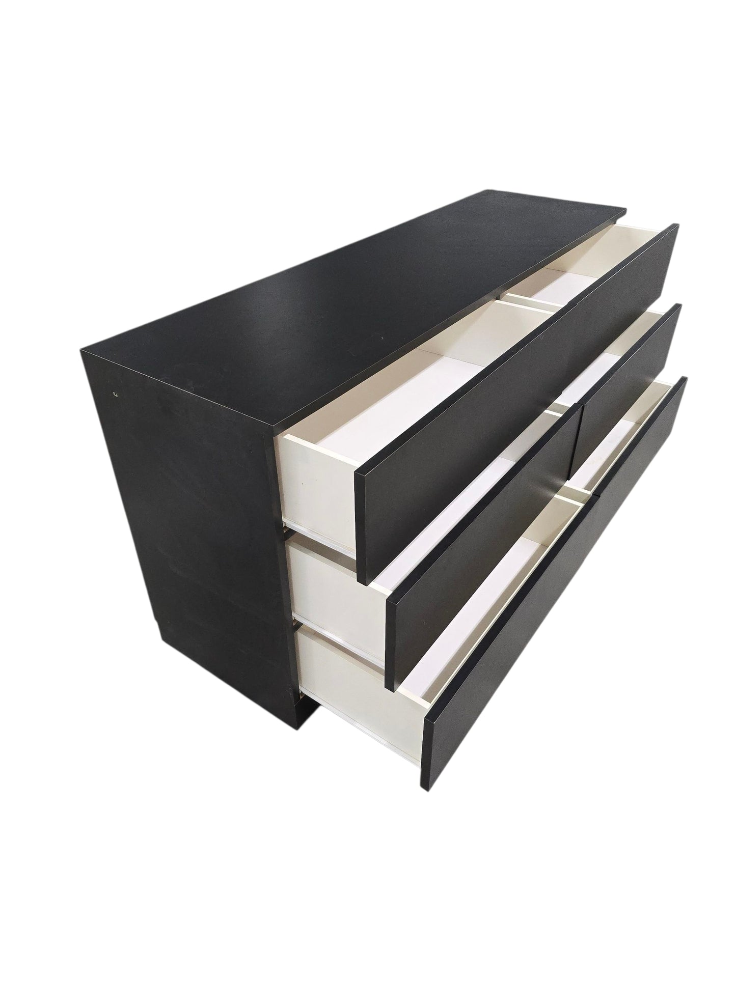 Modern Minimalist Black 6-Drawer Low Dresser - Pre-Owned