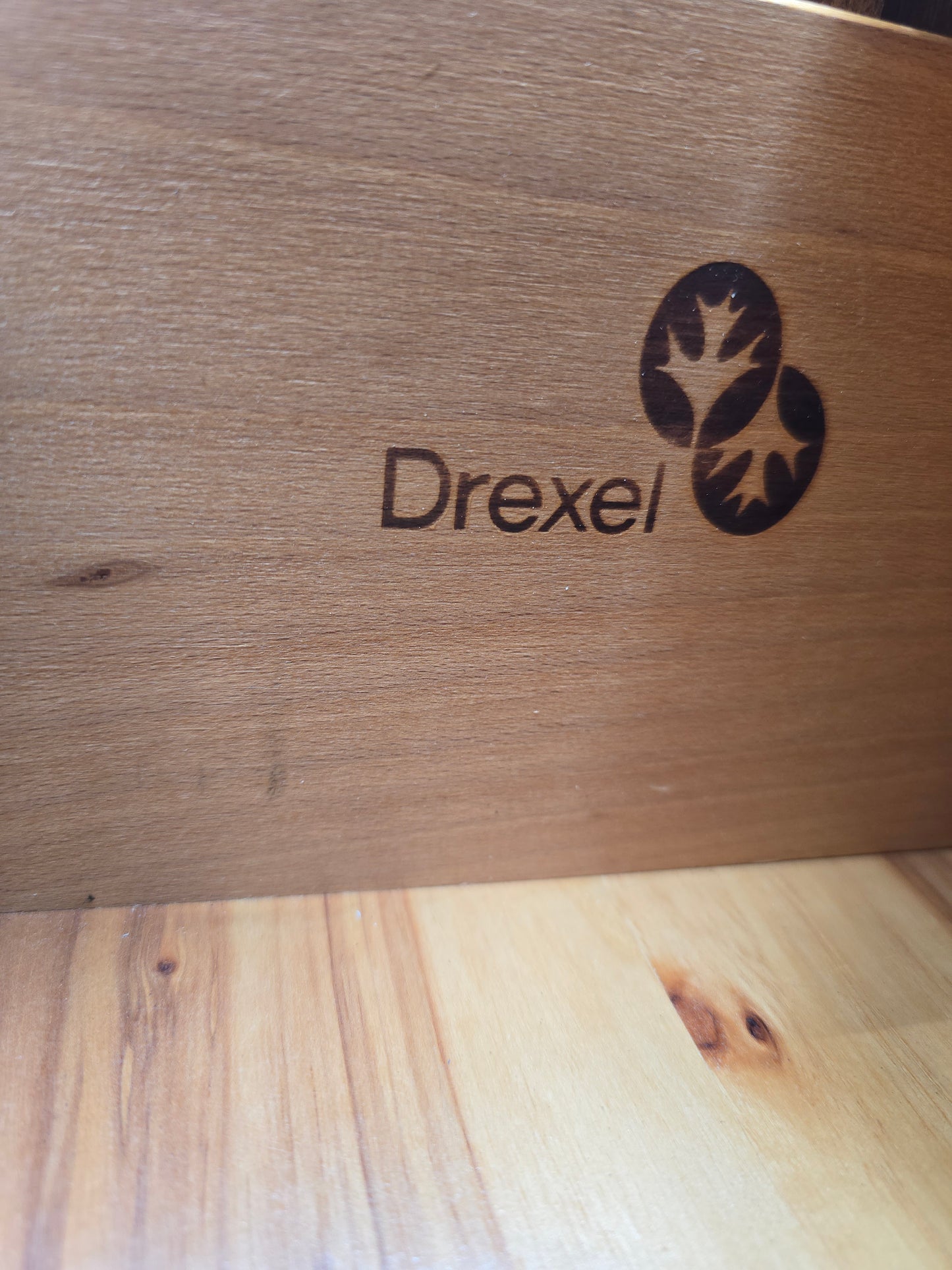 Vintage Boho Drexel Tall Campaign Chest of Drawers