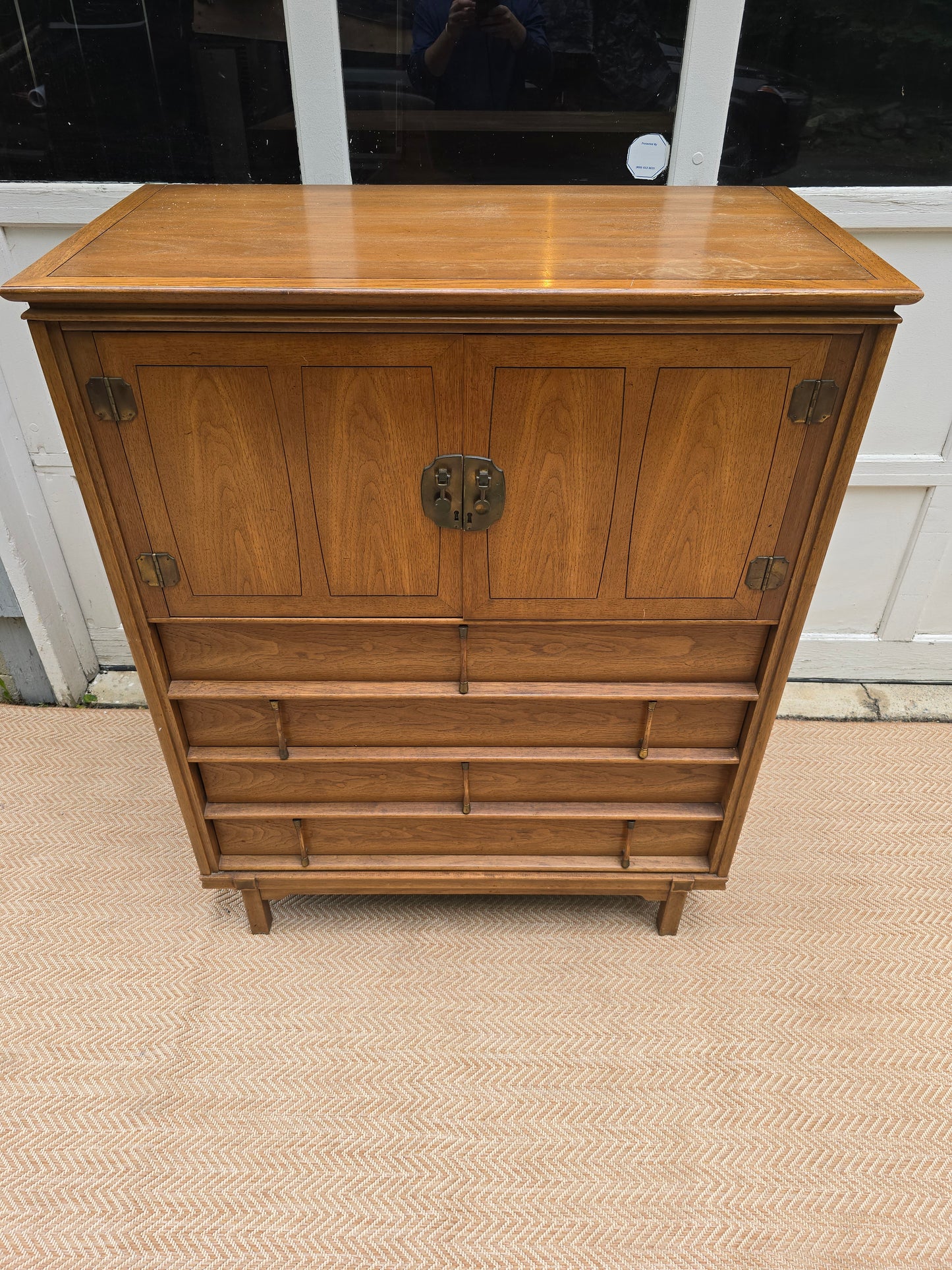 20th Century Thomasville Mystique Hollywood Regency Walnut Highboy Chest