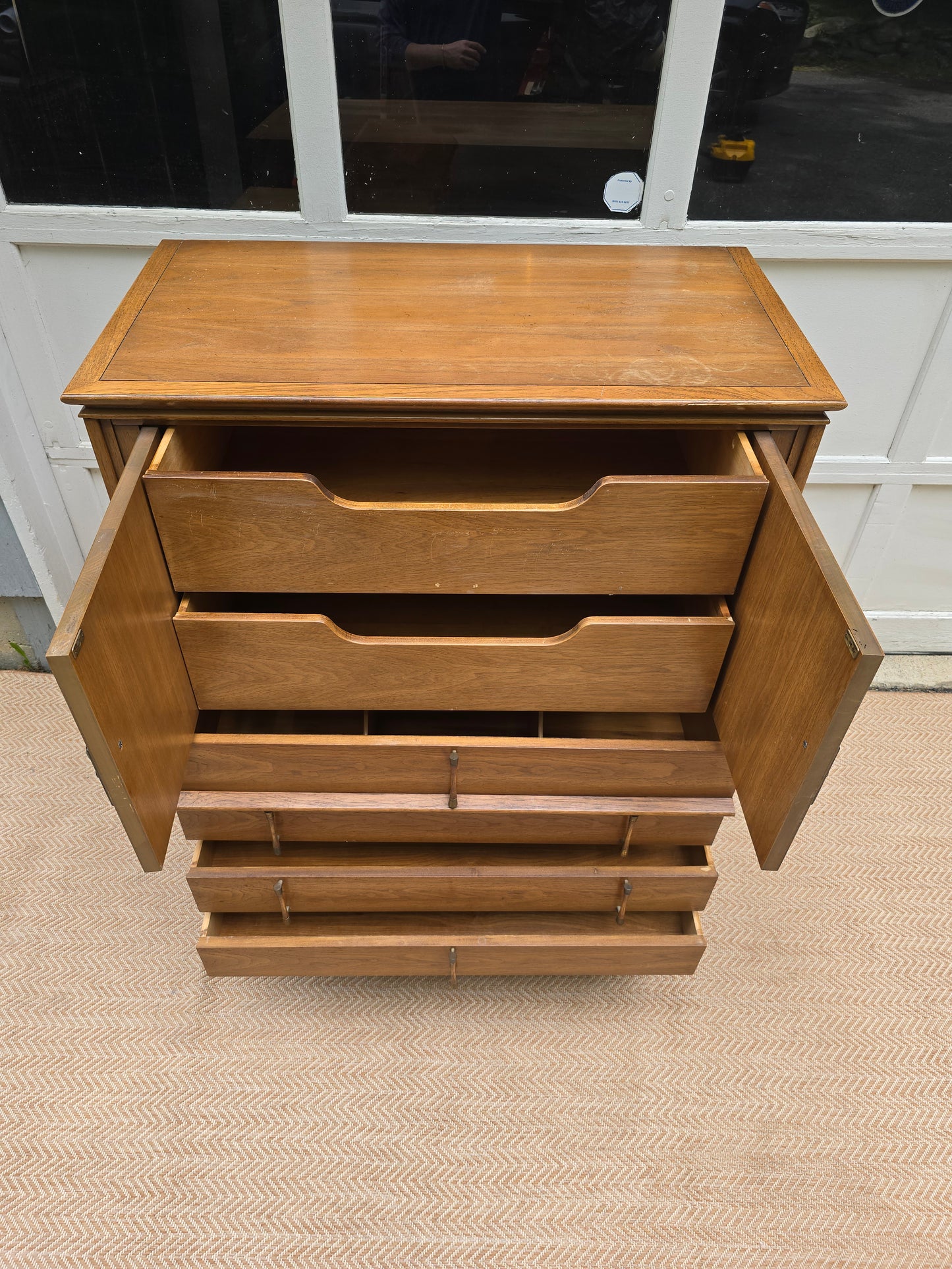 20th Century Thomasville Mystique Hollywood Regency Walnut Highboy Chest