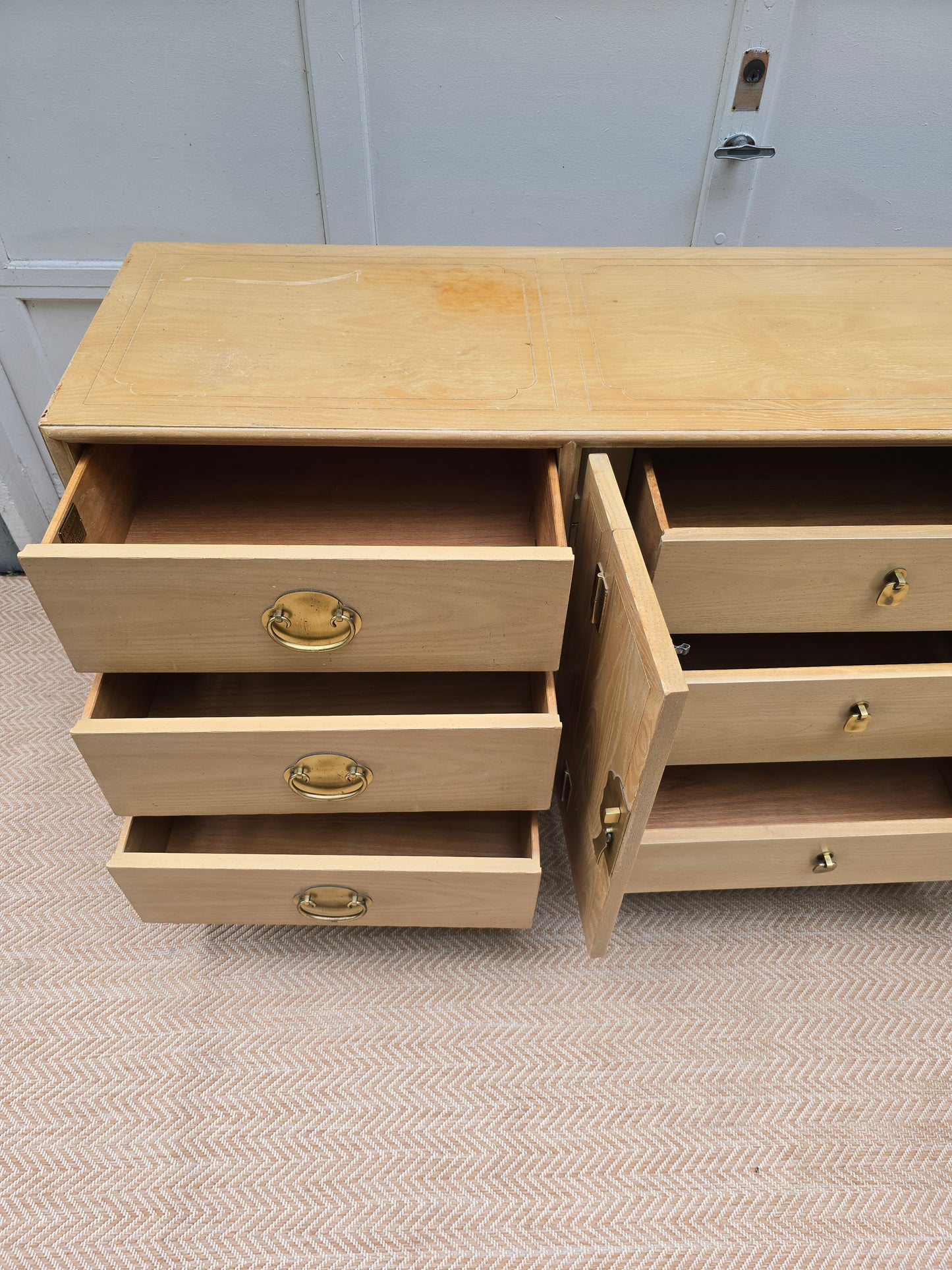 Century Furniture Sabota Collection Wood Dresser with Gold Hardware