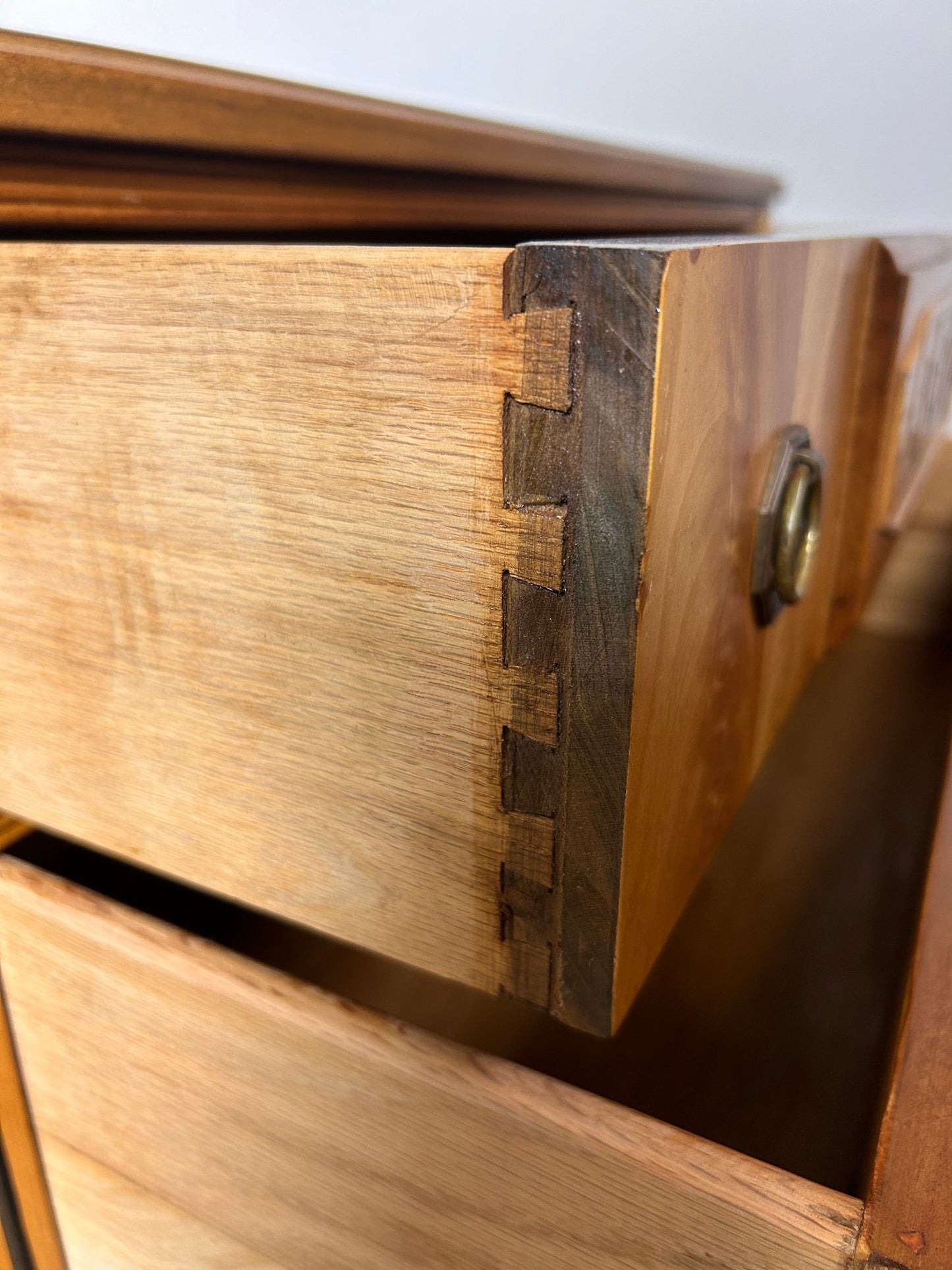 Neoclassical Flame Birch Tall Chest – Antique Empire Style Dresser with Urn Carvings and Inlay