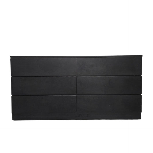 Modern Minimalist Black 6-Drawer Low Dresser - Pre-Owned