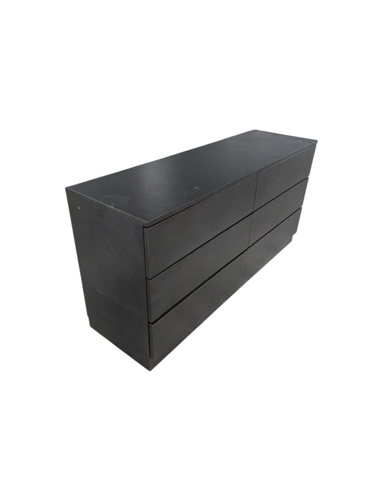 Modern Minimalist Black 6-Drawer Low Dresser - Pre-Owned