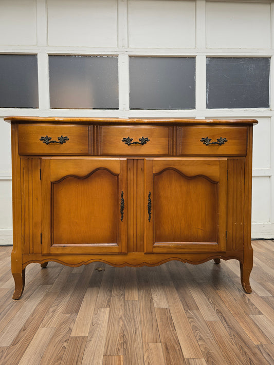 Versailles Provincial Sideboard – Vintage Two-Door Buffet with Carved Details
