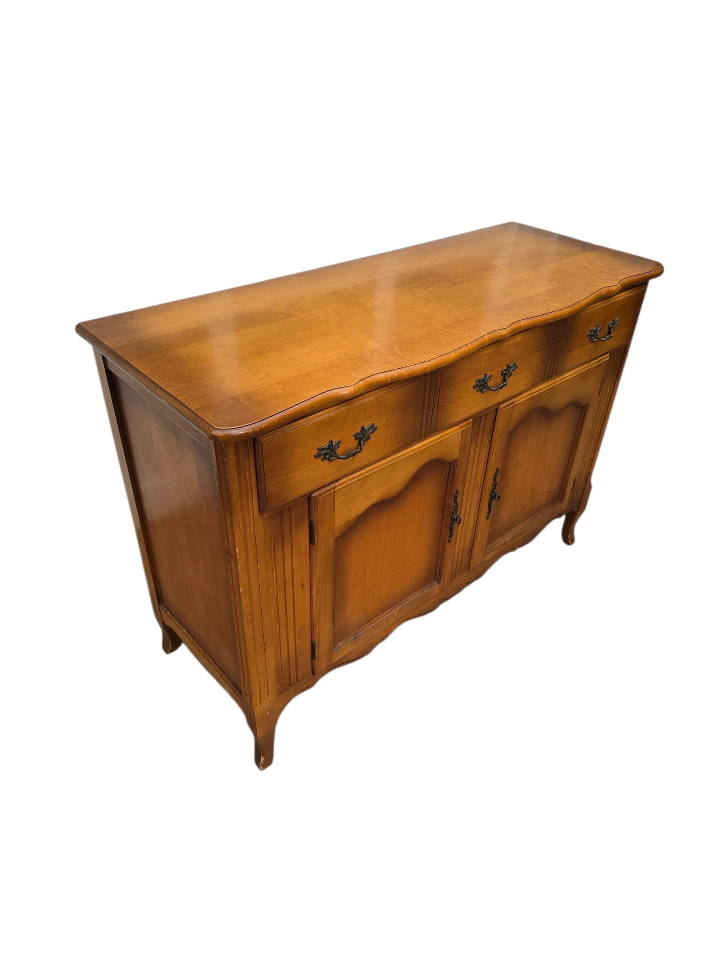 Versailles Provincial Sideboard – Vintage Two-Door Buffet with Carved Details