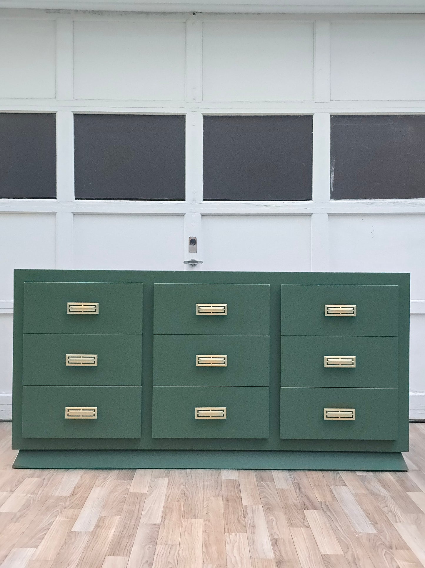 Campaign Dresser – Vintage-Inspired 9-Drawer Chest in Botanical Green