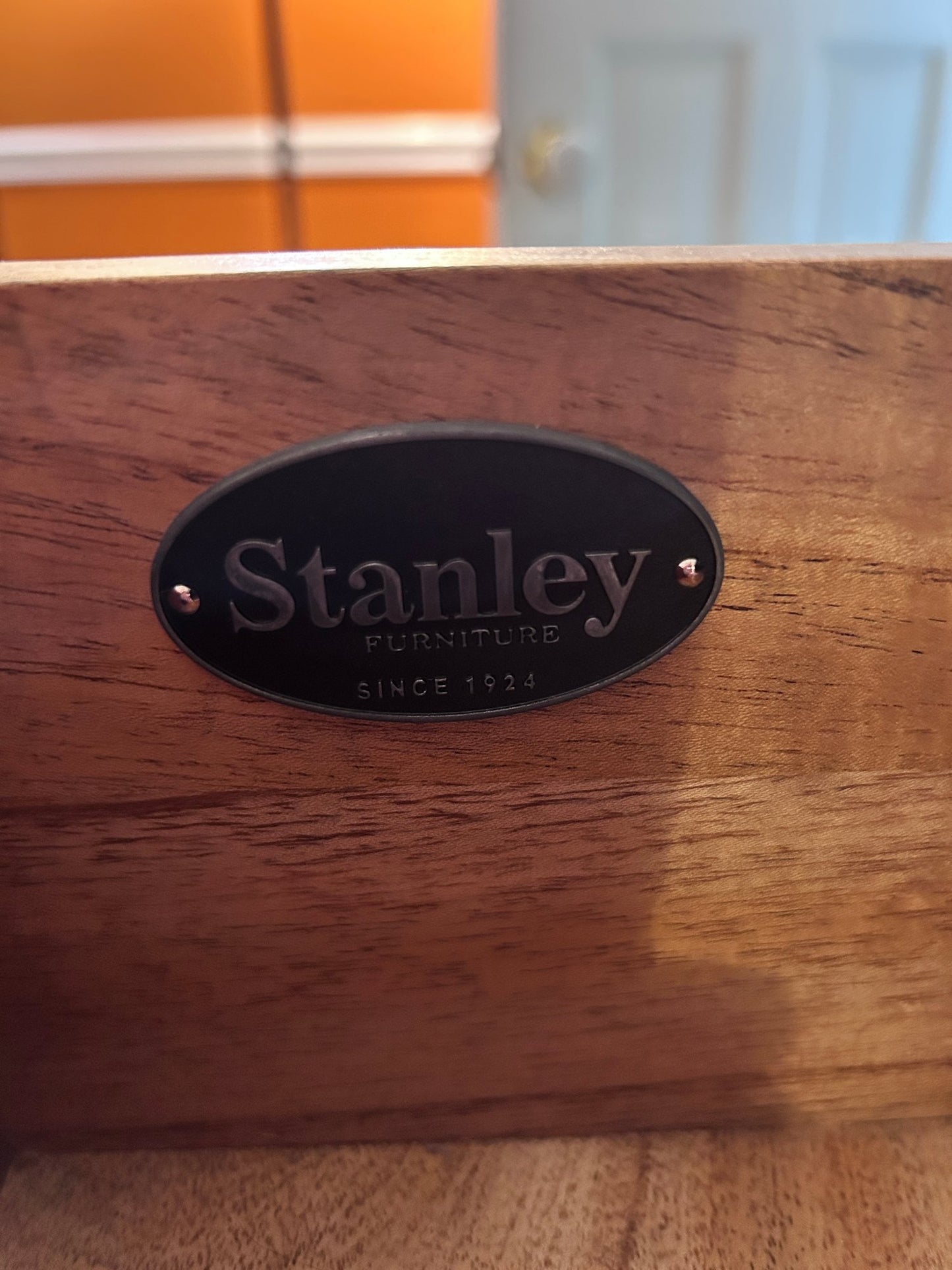 Elegant Solid Wood 8-Drawer Dresser by Stanley – Classic Black with Silver Knobs
