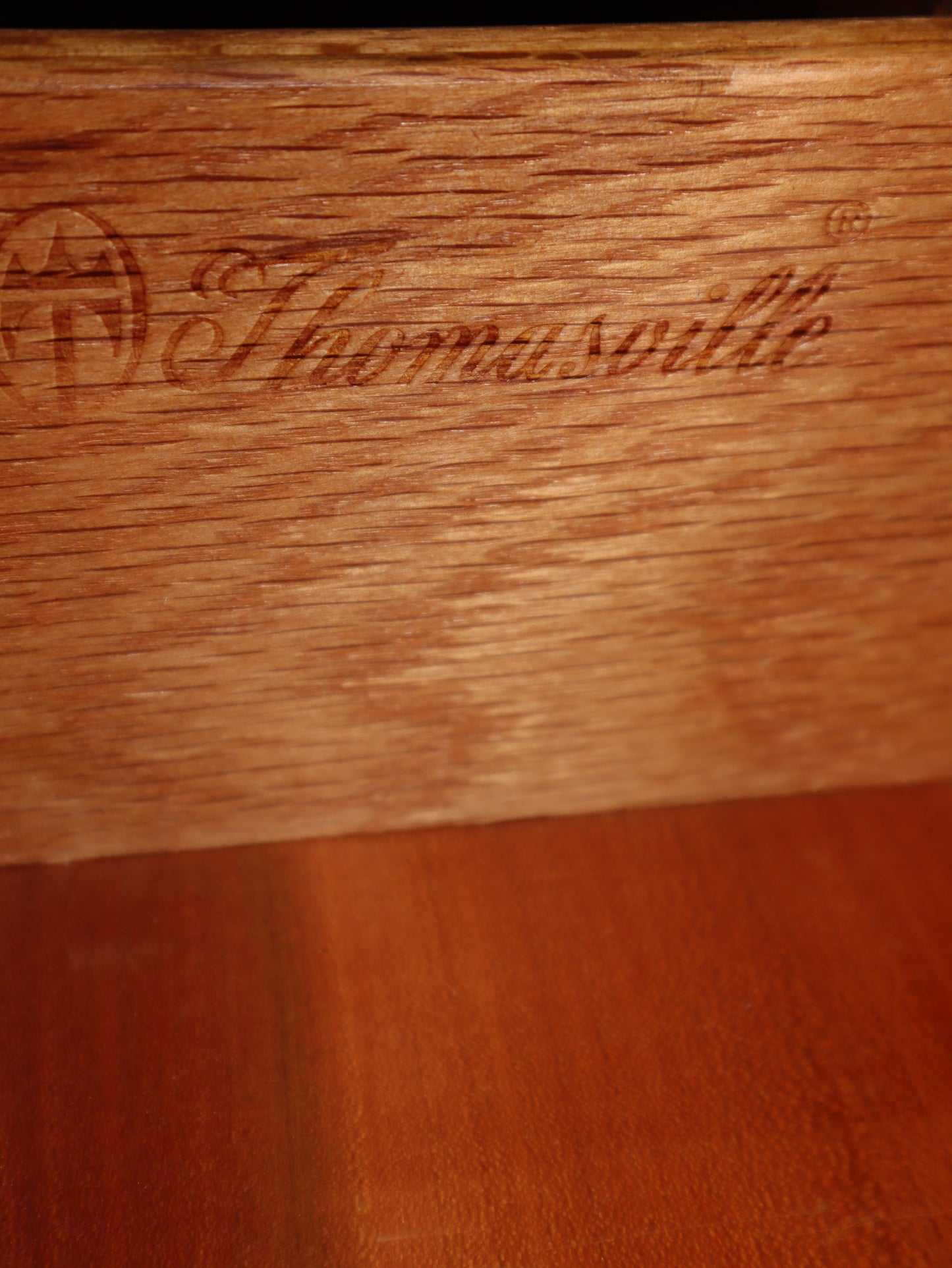 Thomasville Mid-Century Campaign-Style Tall Dresser – Solid Wood, 6 Drawers